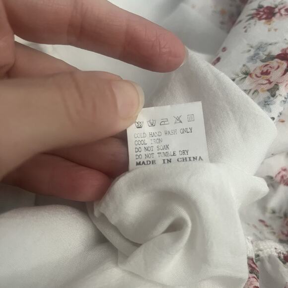 Hello Molly West Coast Represent Floral Midi Dress Size 6 Ruffle White Multi - Picture 9 of 11